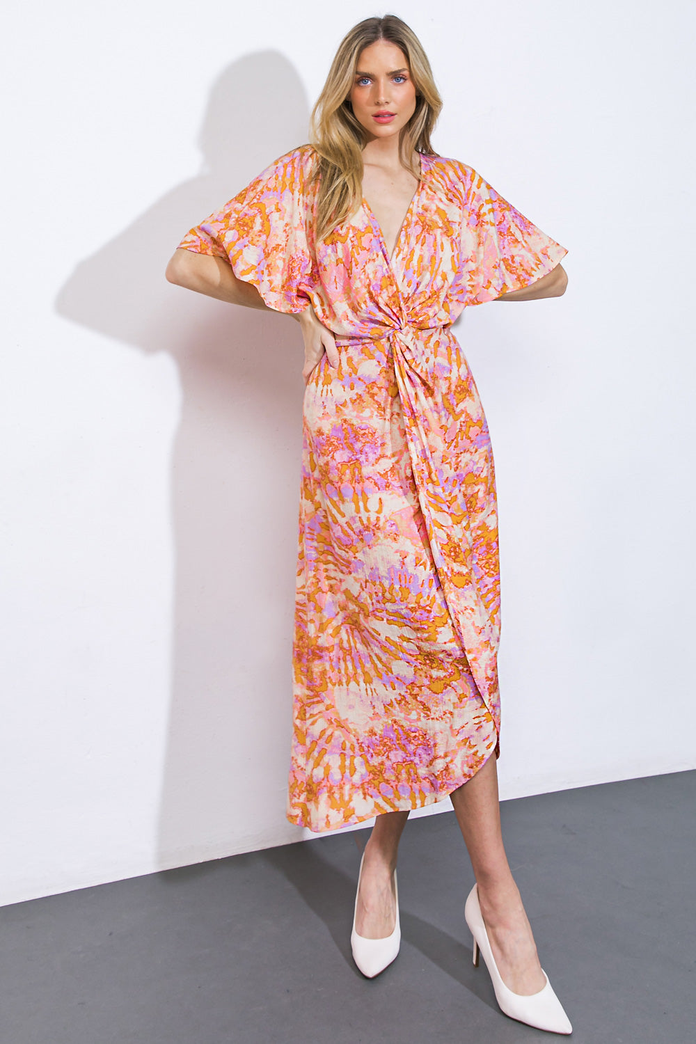 MOST WONDERFUL TIME WOVEN MIDI DRESS Flying Tomato