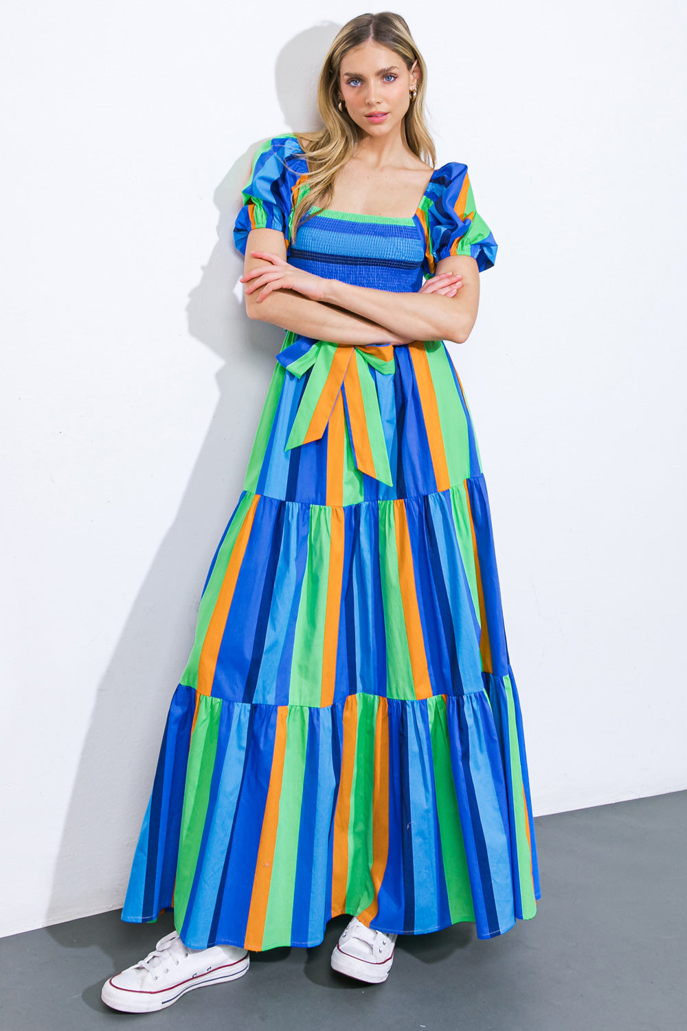 ALL ABOUT THE VIBE WOVEN MAXI DRESS Flying Tomato