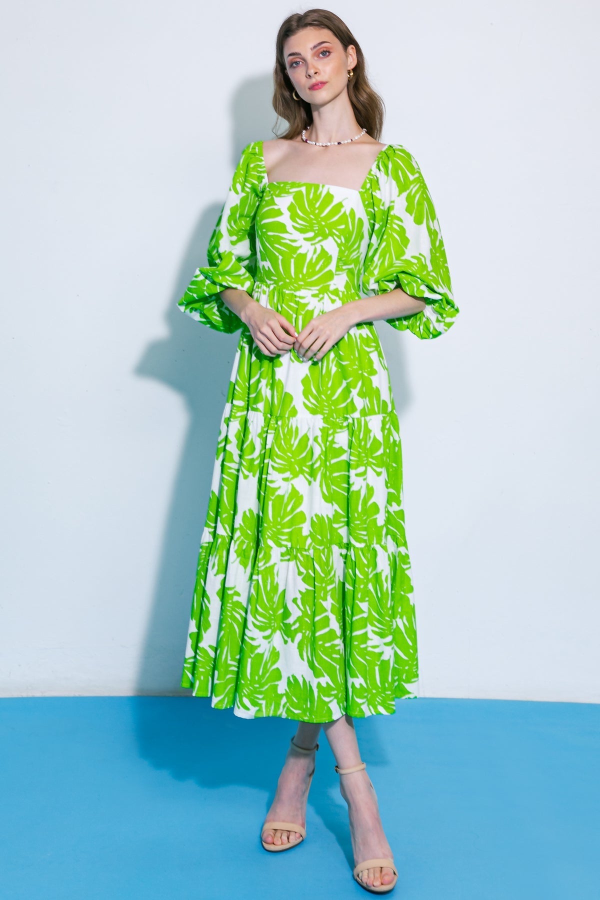 ALL THE DRAMA WOVEN MIDI DRESS Flying Tomato