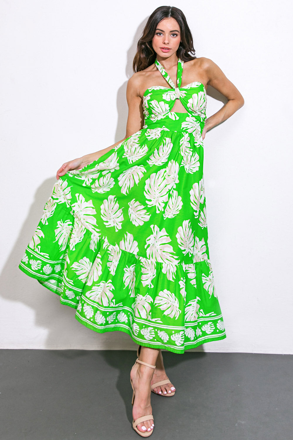 CAUSE A SCENE WOVEN MIDI DRESS Flying Tomato