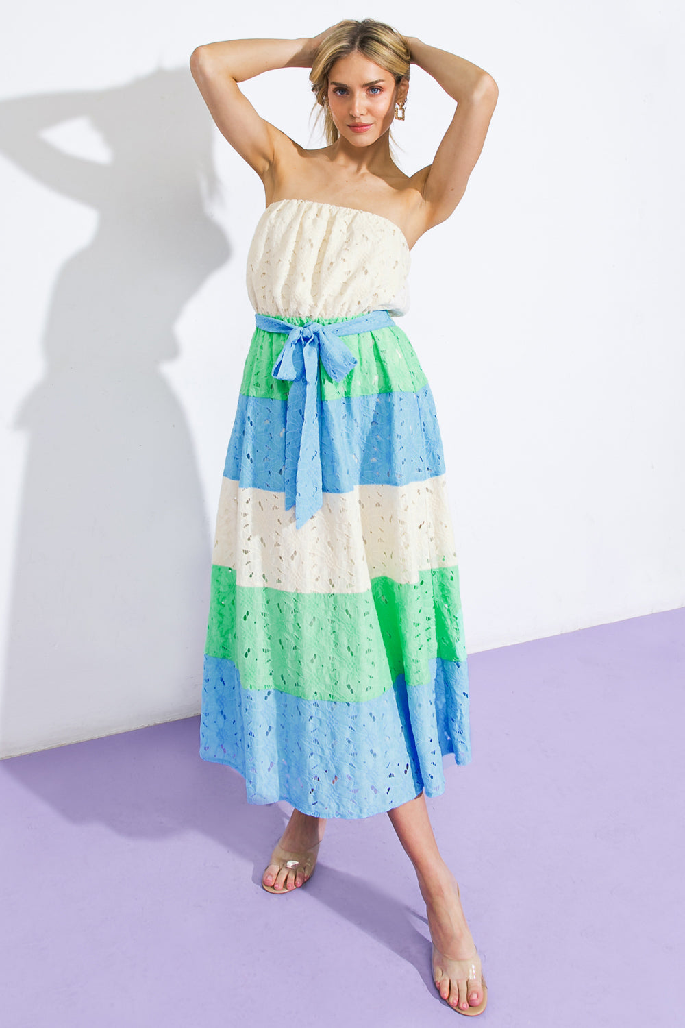 TAKE ME TO CABO WOVEN MIDI DRESS