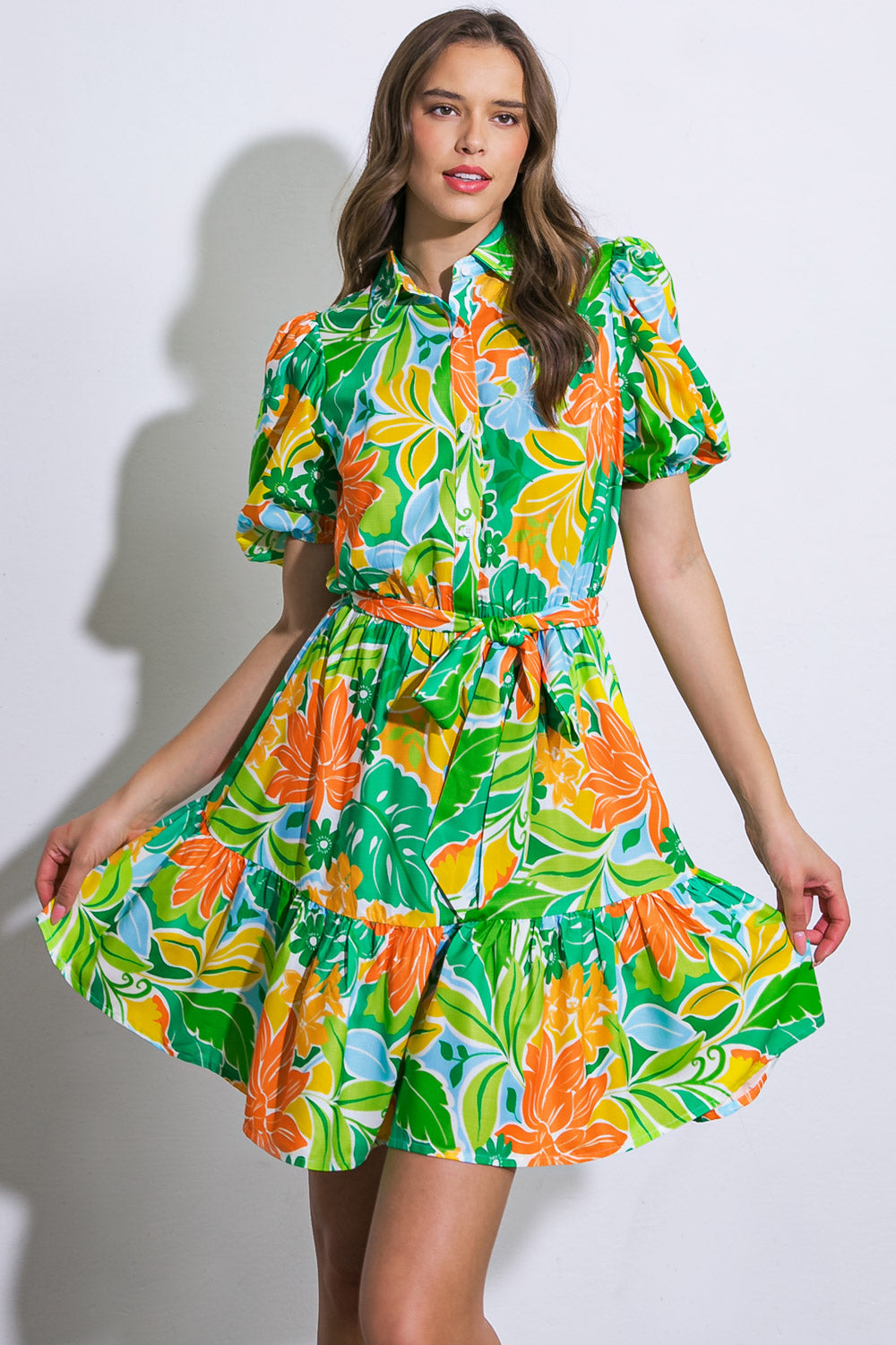 END GAME WOVEN MINI DRESS Flying Tomato