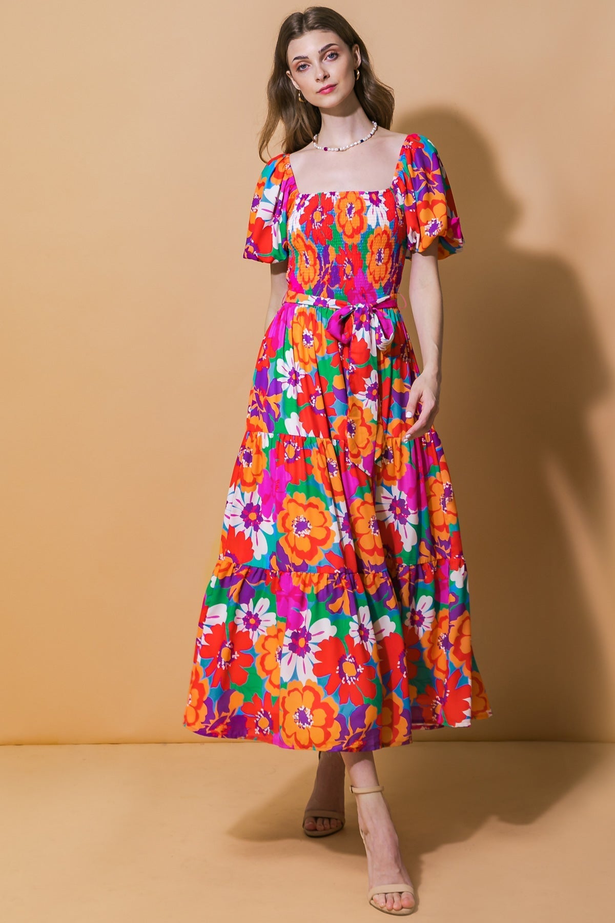 EVERYONE'S DESIRE WOVEN MIDI DRESS Flying Tomato