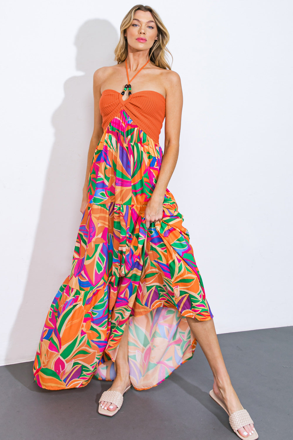 INTO THE THICK OF IT COMBINATION MIDI DRESS Flying Tomato