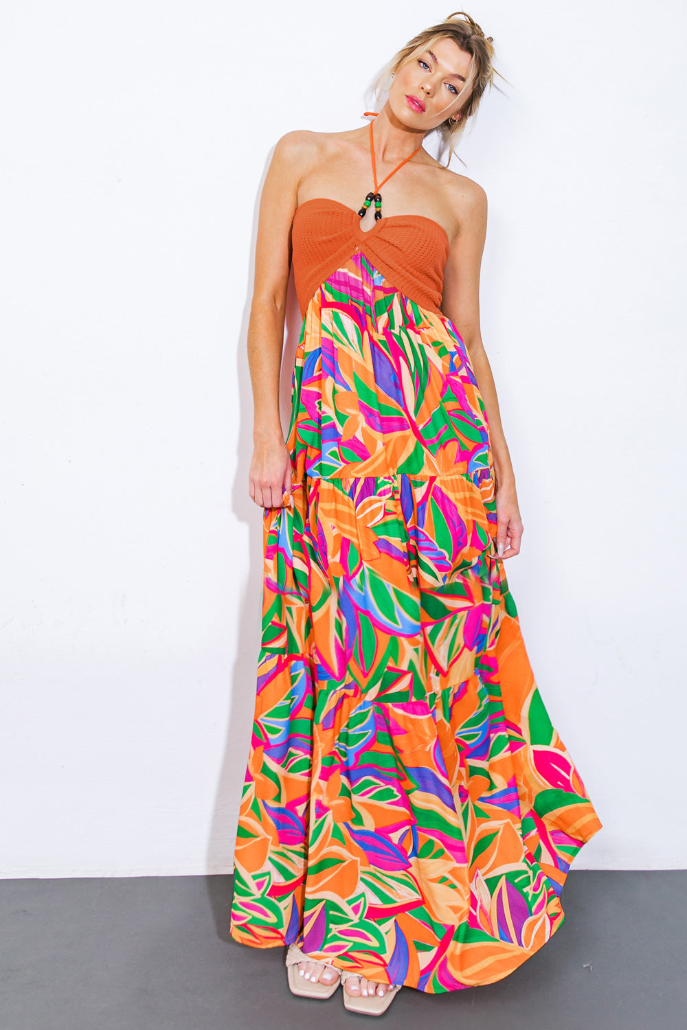 INTO THE THICK OF IT COMBINATION MIDI DRESS Flying Tomato