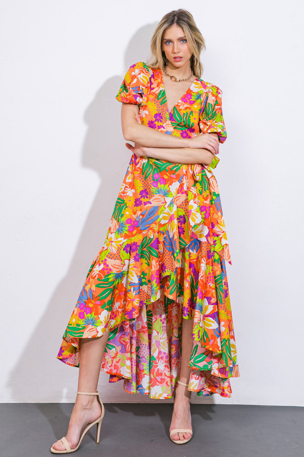 GARDEN OF LIFE WOVEN MIDI DRESS