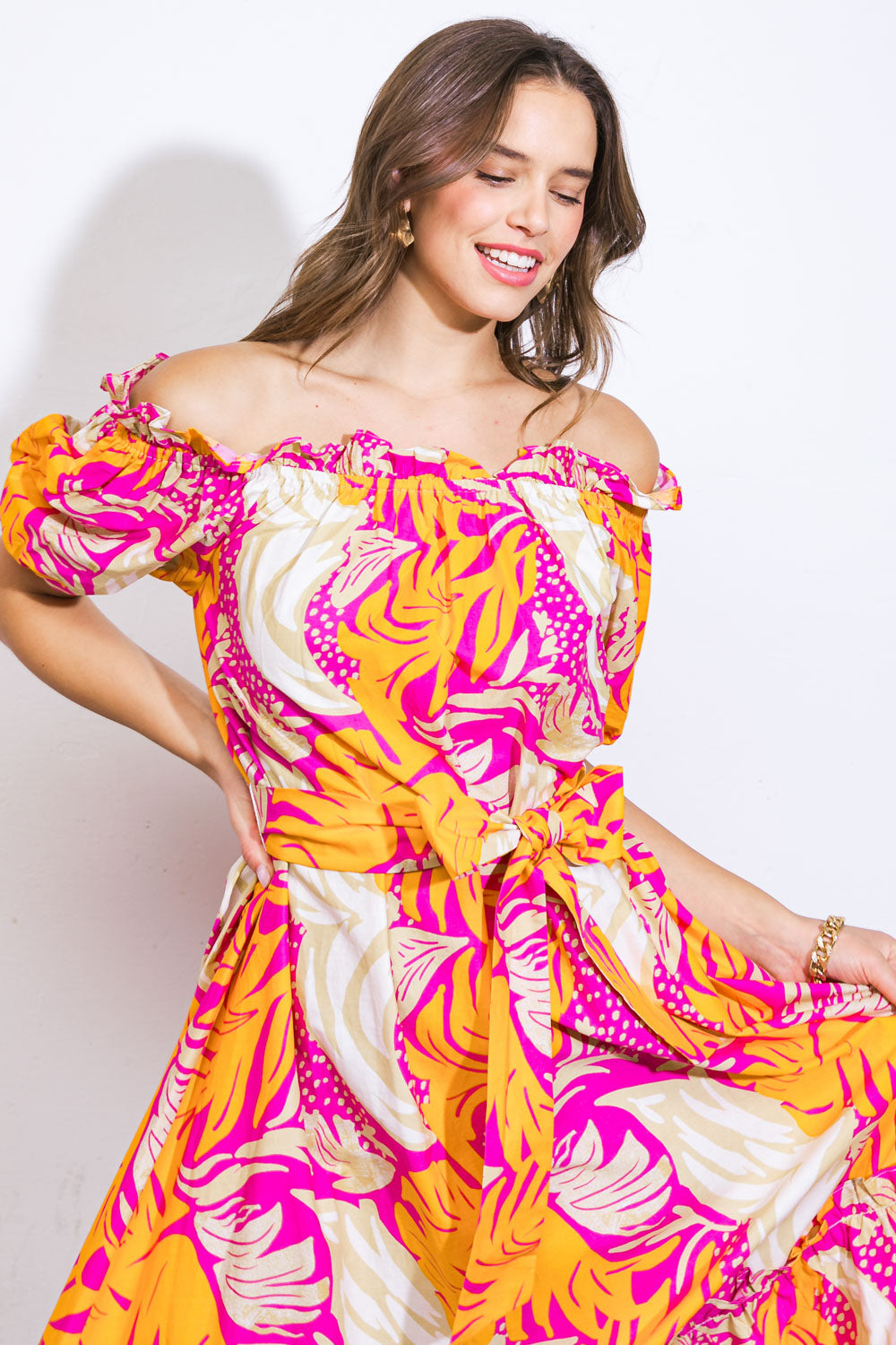 SCENIC OUTINGS WOVEN MINI DRESS Flying Tomato