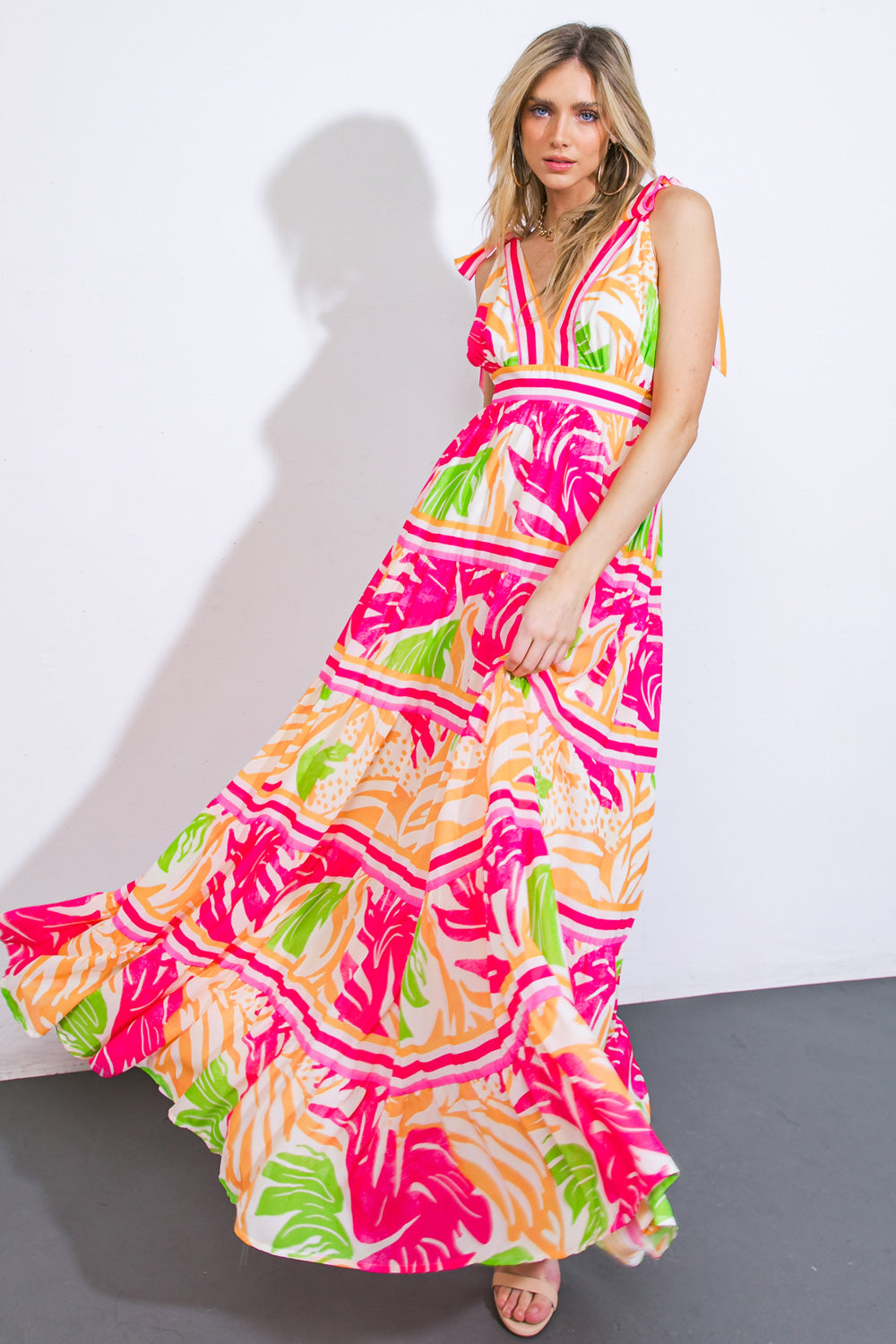 TAKE THE TRAILS WOVEN MAXI DRESS Flying Tomato