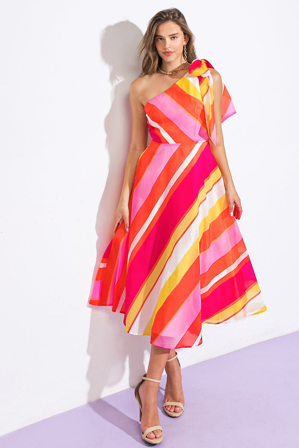 SWEETEN THE DAY WOVEN MIDI DRESS Flying Tomato