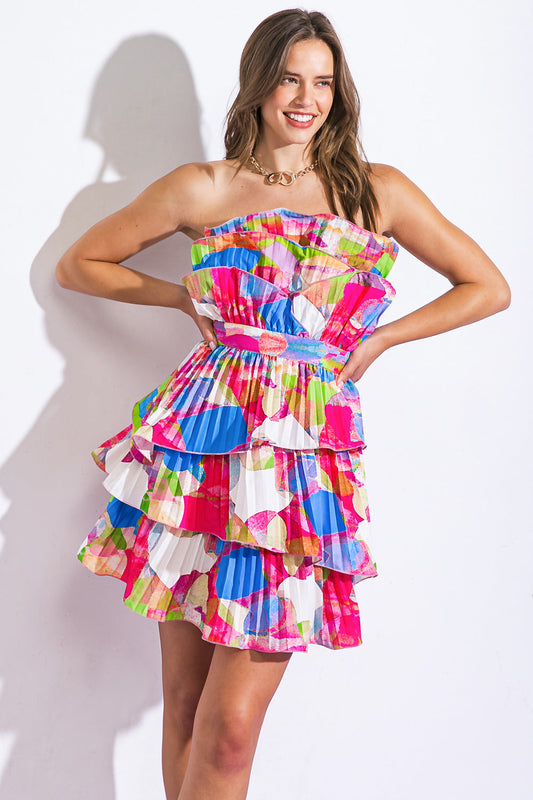 PARADISE PALMS WOVEN MINI DRESS Flying Tomato