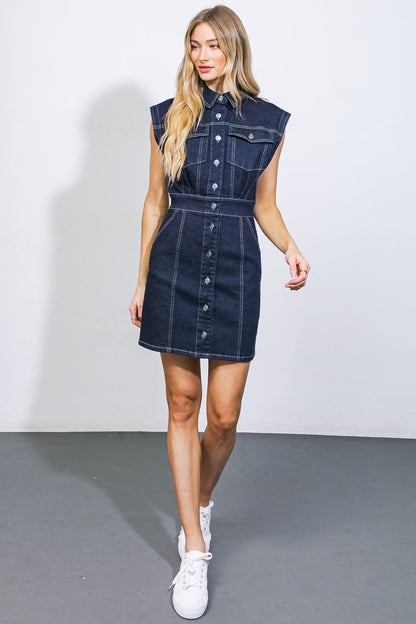 DALLAS GLAM DENIM MINI DRESS