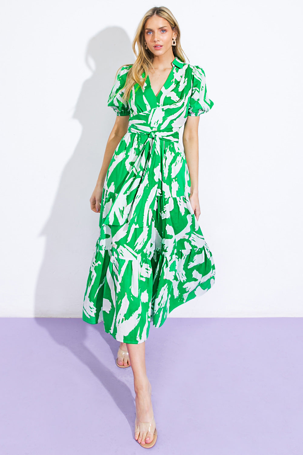 THROUGH THE GARDEN WOVEN MIDI DRESS