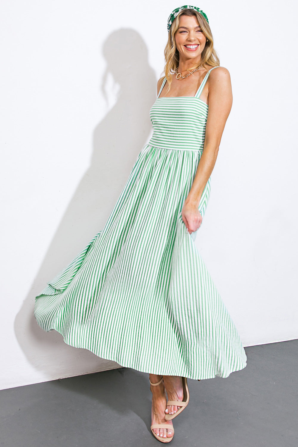 ATTRACTING LOOKS WOVEN MIDI DRESS Flying Tomato