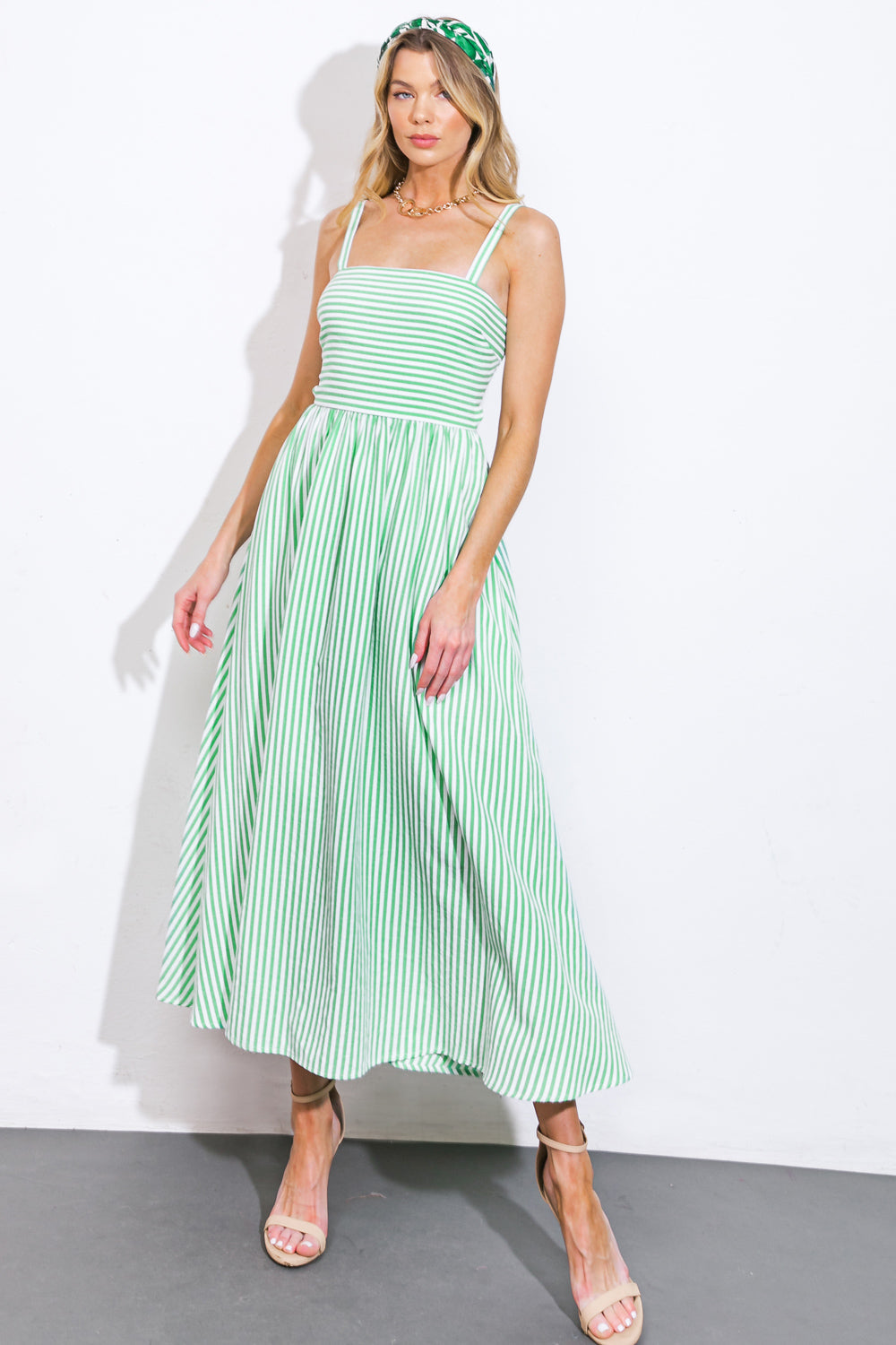 ATTRACTING LOOKS WOVEN MIDI DRESS Flying Tomato
