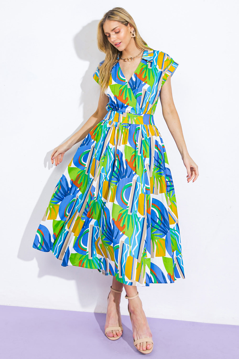 SUMMER MIRAGE WOVEN MIDI DRESS Flying Tomato