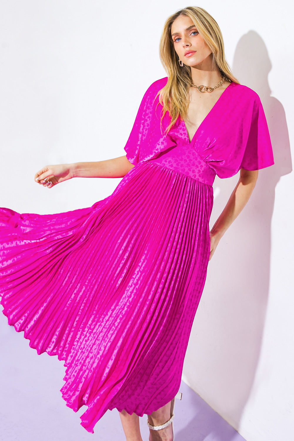 COWGIRL REPEAT SATIN MIDI DRESS Flying Tomato
