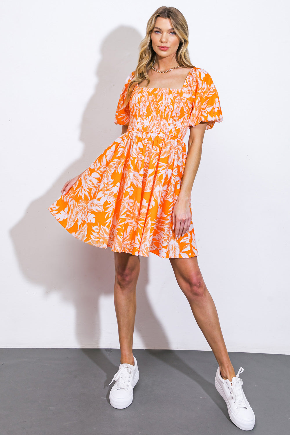 BRINGING THE DRAMA WOVEN MINI DRESS Flying Tomato