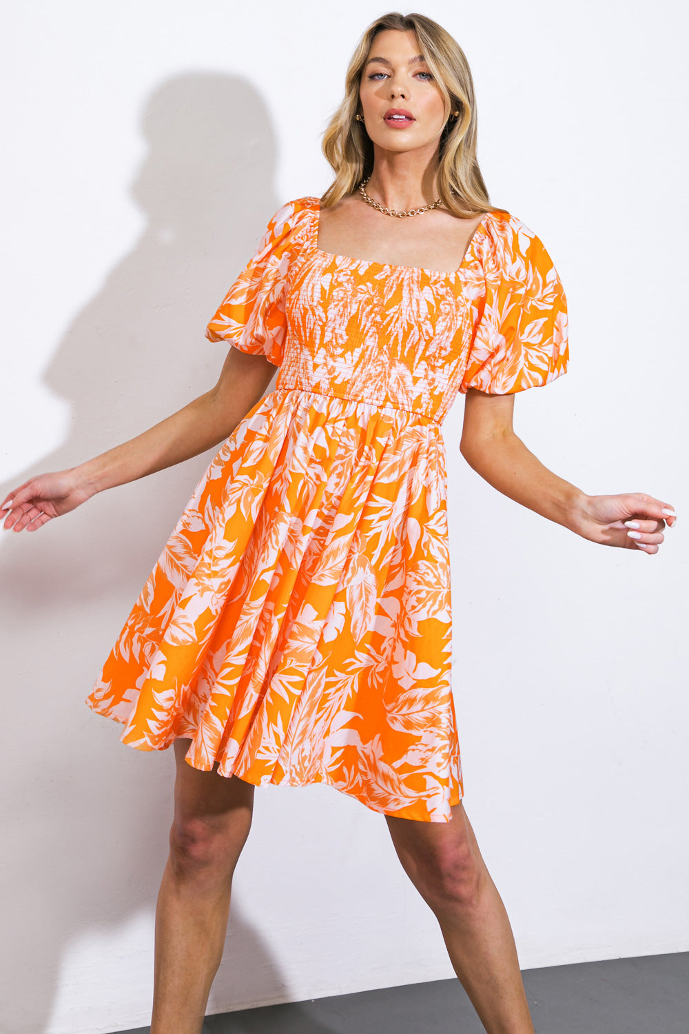 BRINGING THE DRAMA WOVEN MINI DRESS Flying Tomato