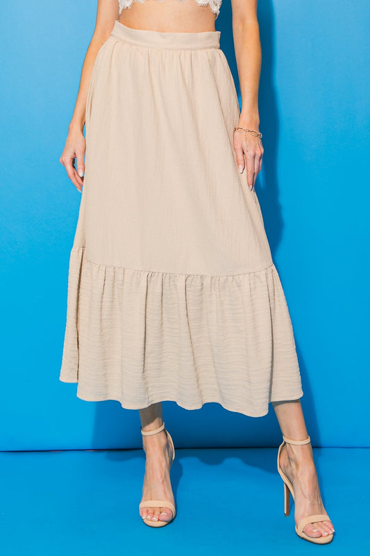 LOVELY MOOD WOVEN MIDI SKIRT Flying Tomato