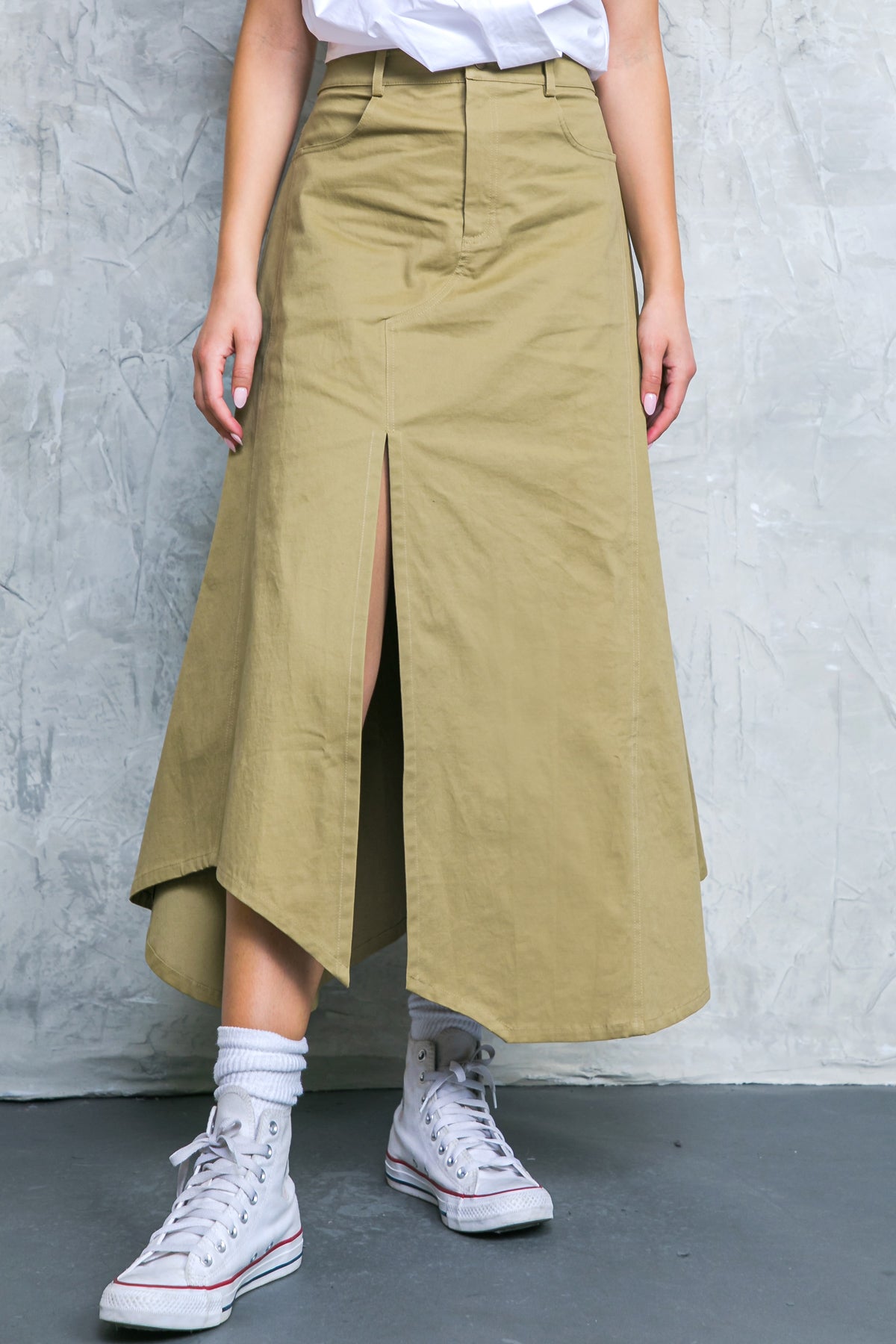 COMPLETE CRUSH TWILL MIDI SKIRT Flying Tomato