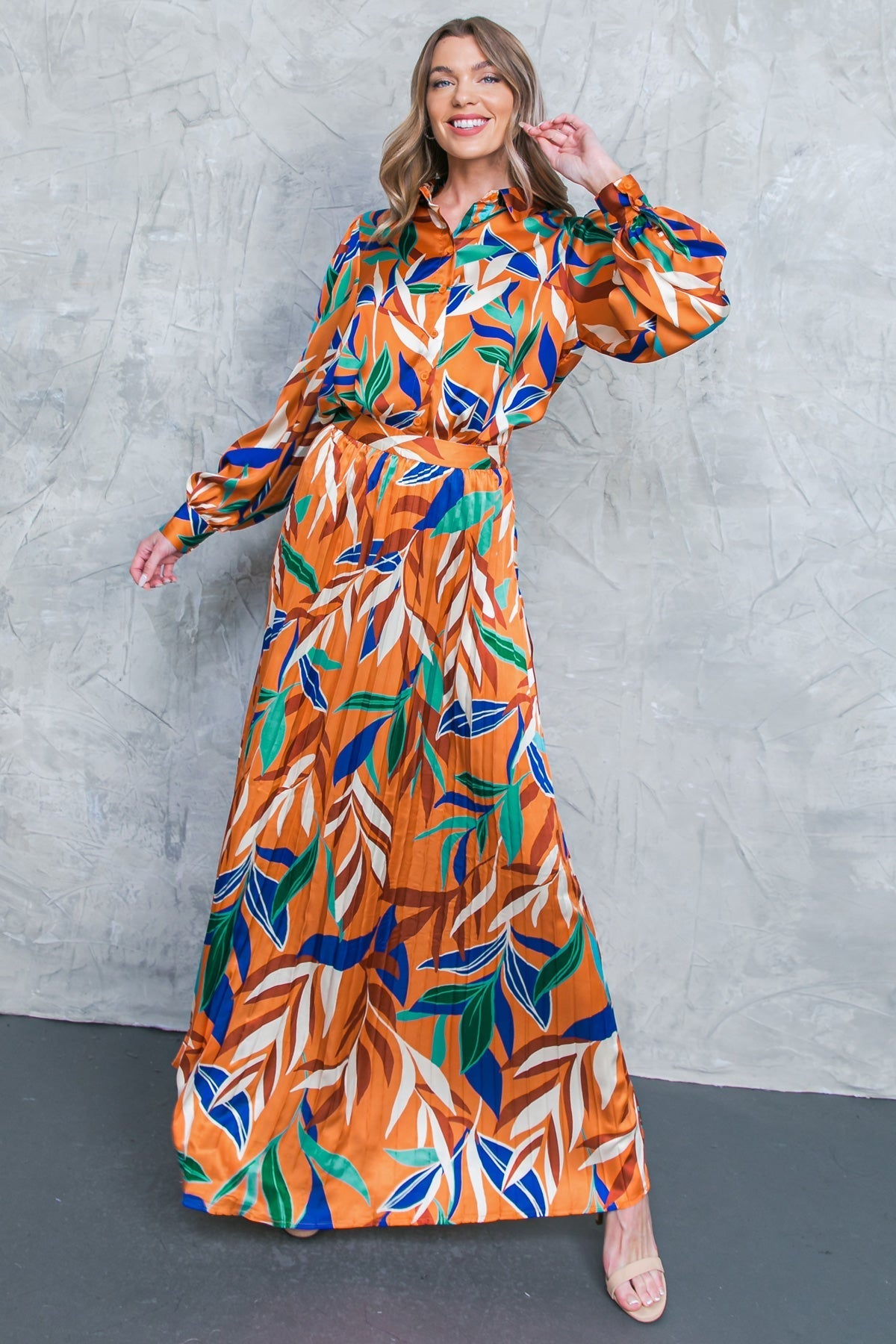 FEELS LIKE FALL WOVEN MAXI SKIRT Flying Tomato