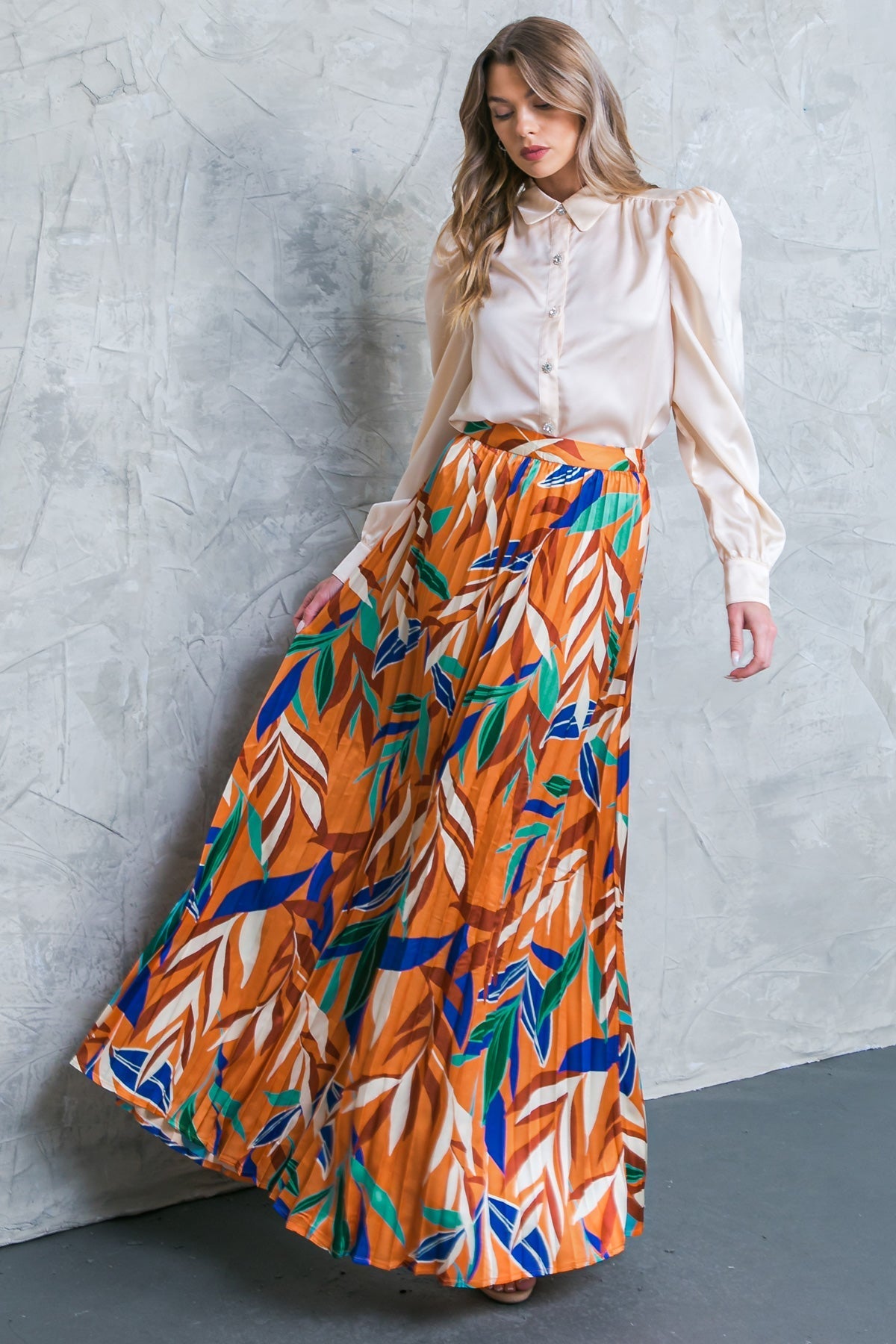 FEELS LIKE FALL WOVEN MAXI SKIRT Flying Tomato
