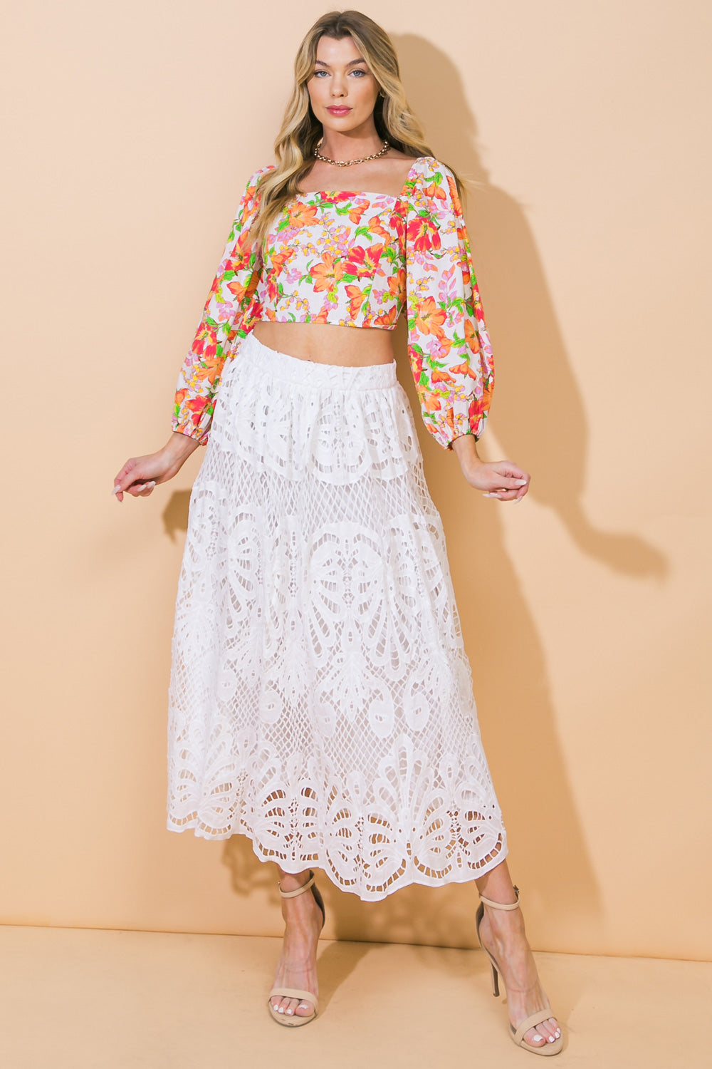 DREAMY NIGHTS WOVEN MIDI SKIRT Flying Tomato