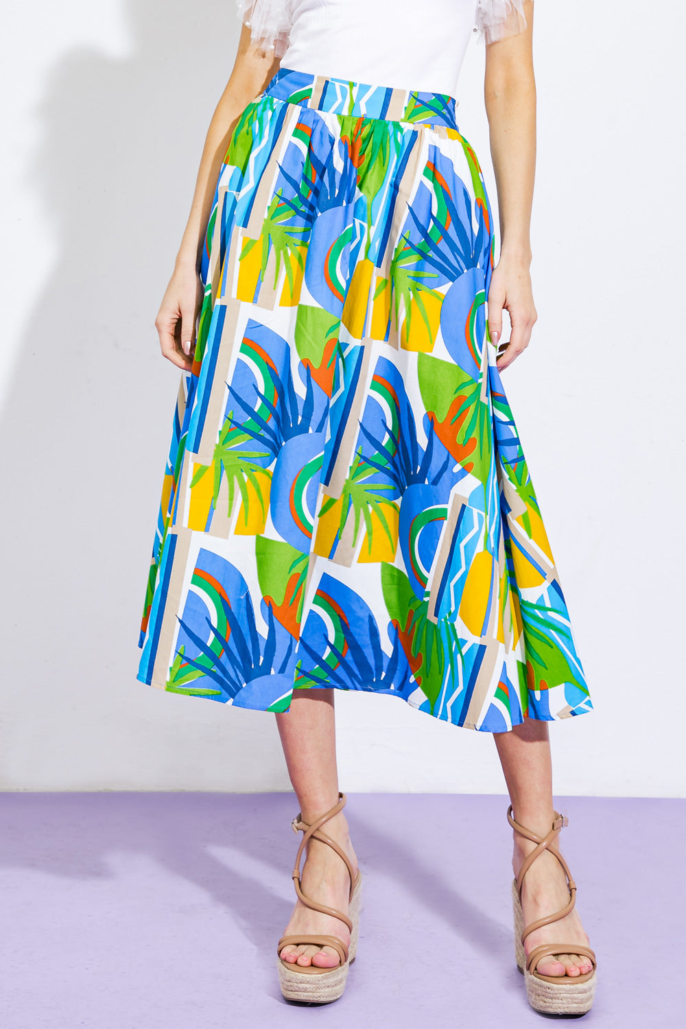 ARE WE THERE YET WOVEN MIDI SKIRT Flying Tomato
