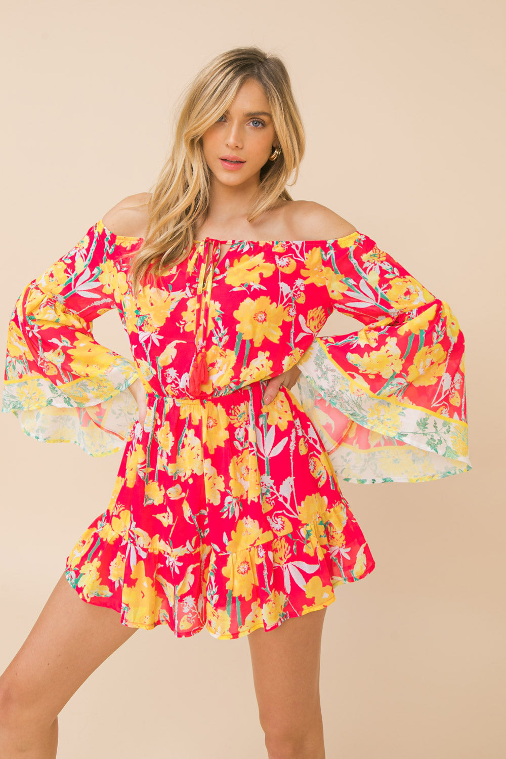 LOVE'S CALLING WOVEN ROMPER Flying Tomato