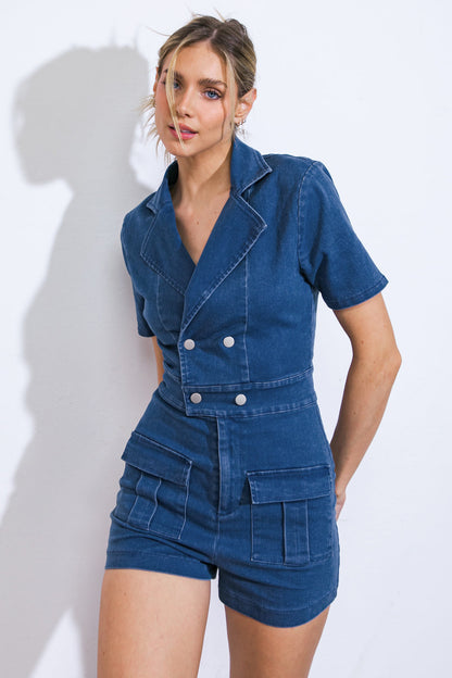 THIS ISN'T GOODBYE DENIM ROMPER