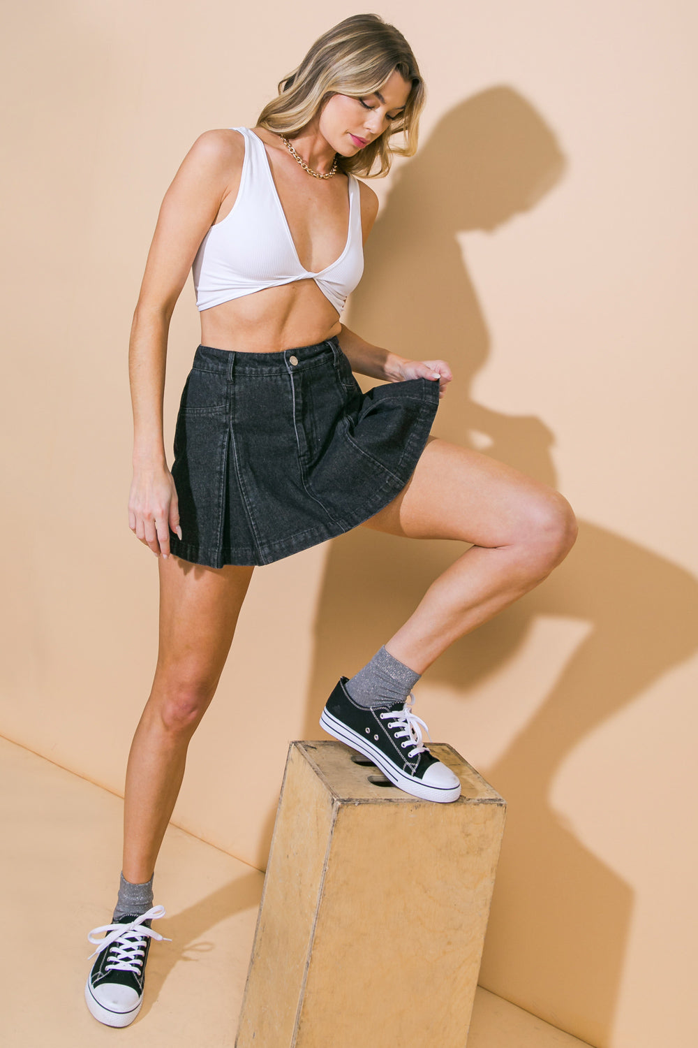 DIAMOND GIRL DENIM SKORT Flying Tomato