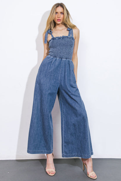 GETTING IT DONE DENIM JUMPSUIT