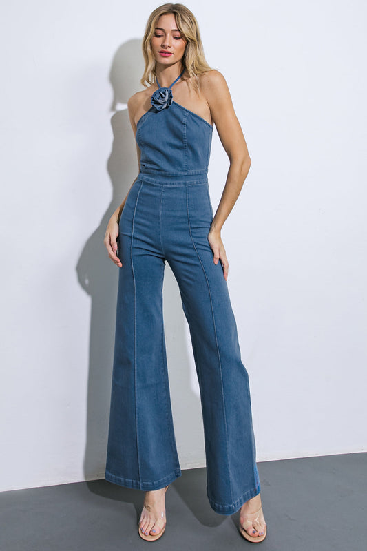 CALL ME LOVELY DENIM JUMPSUIT Flying Tomato