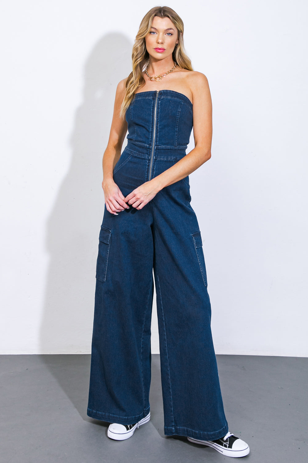 GOOD TOGETHER DENIM JUMPSUIT Flying Tomato