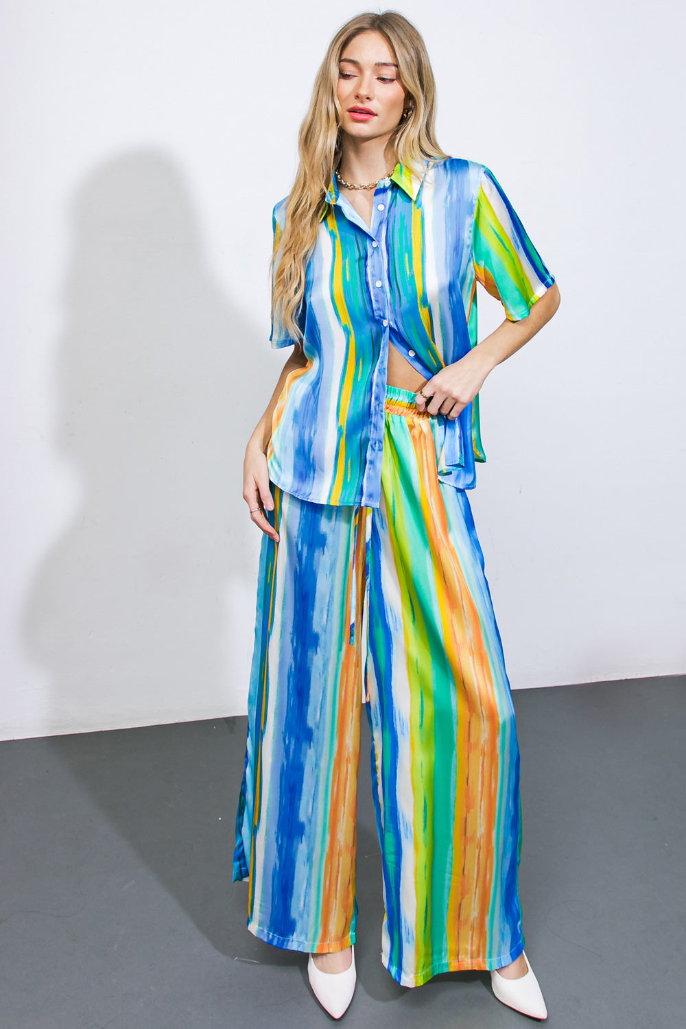 TAKE ME DANCING WOVEN SATIN PANTS Flying Tomato