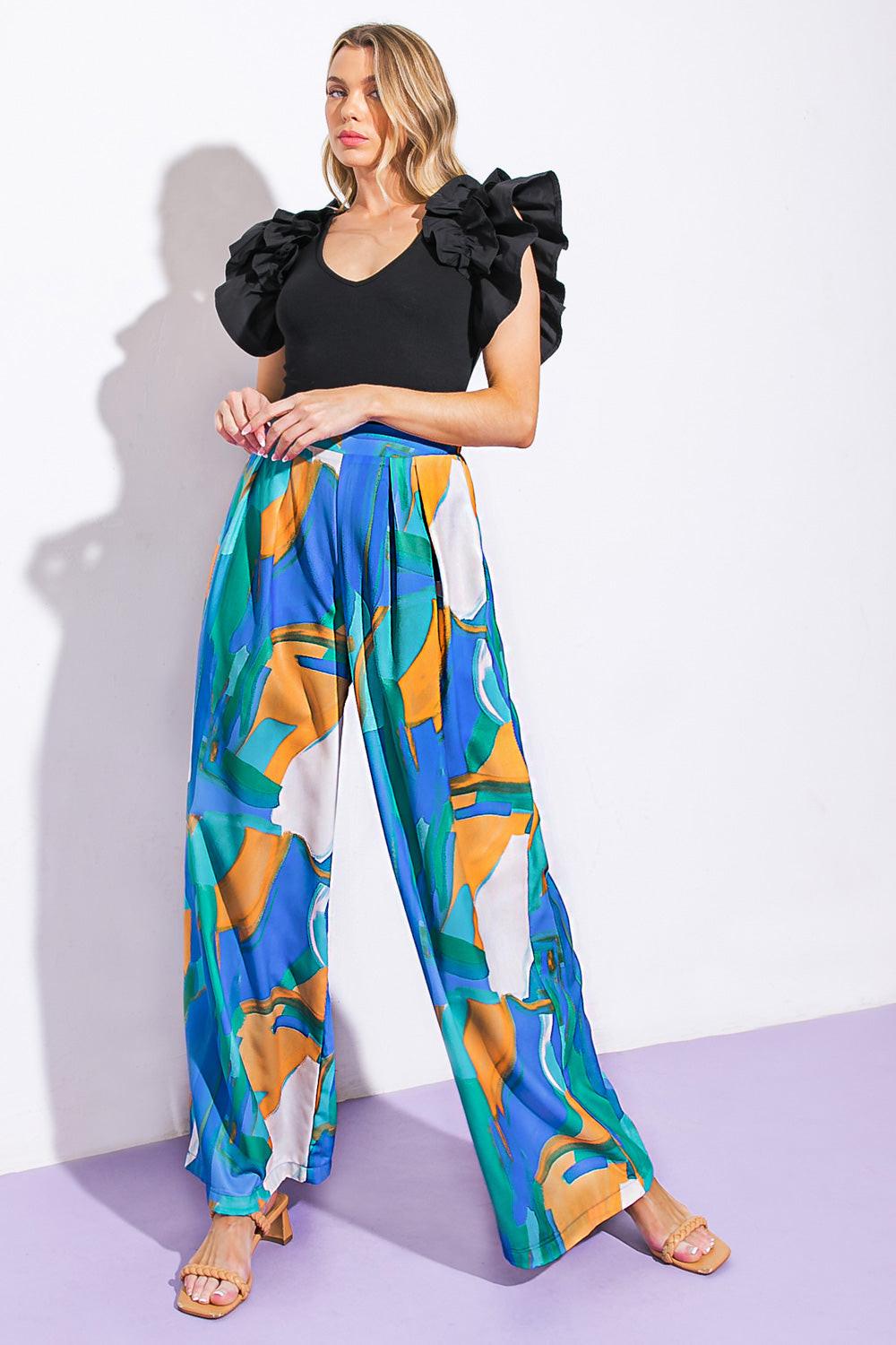 Close-up detail of the Flying Tomato DEVOTED LOVER WOVEN PANTS, highlighting the intricate weave and quality material.