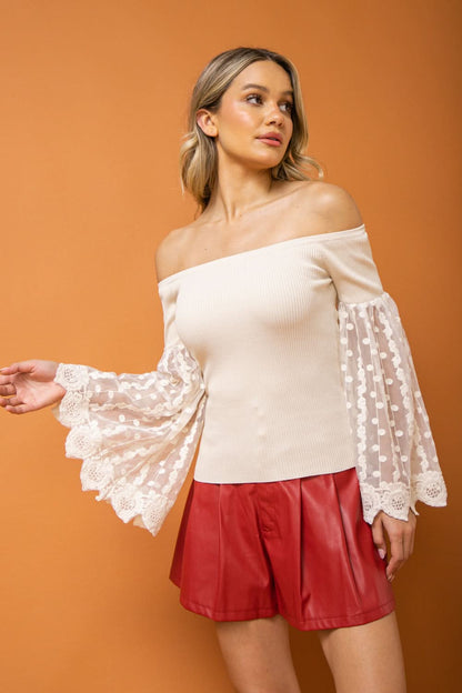 ELEGANT OFF-SHOULDER KNIT TOP