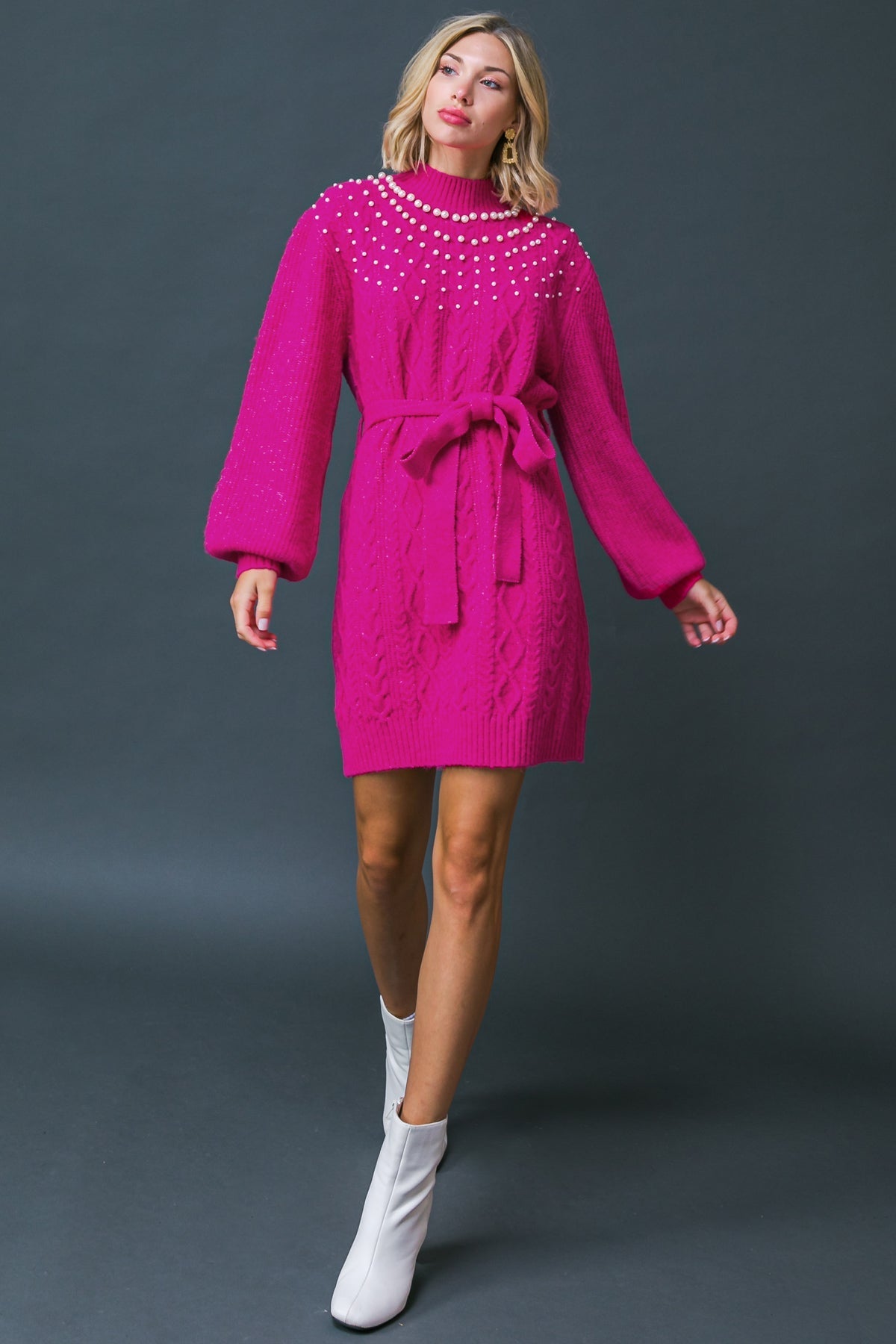 BRING THE VIBES SWEATER MINI DRESS Flying Tomato