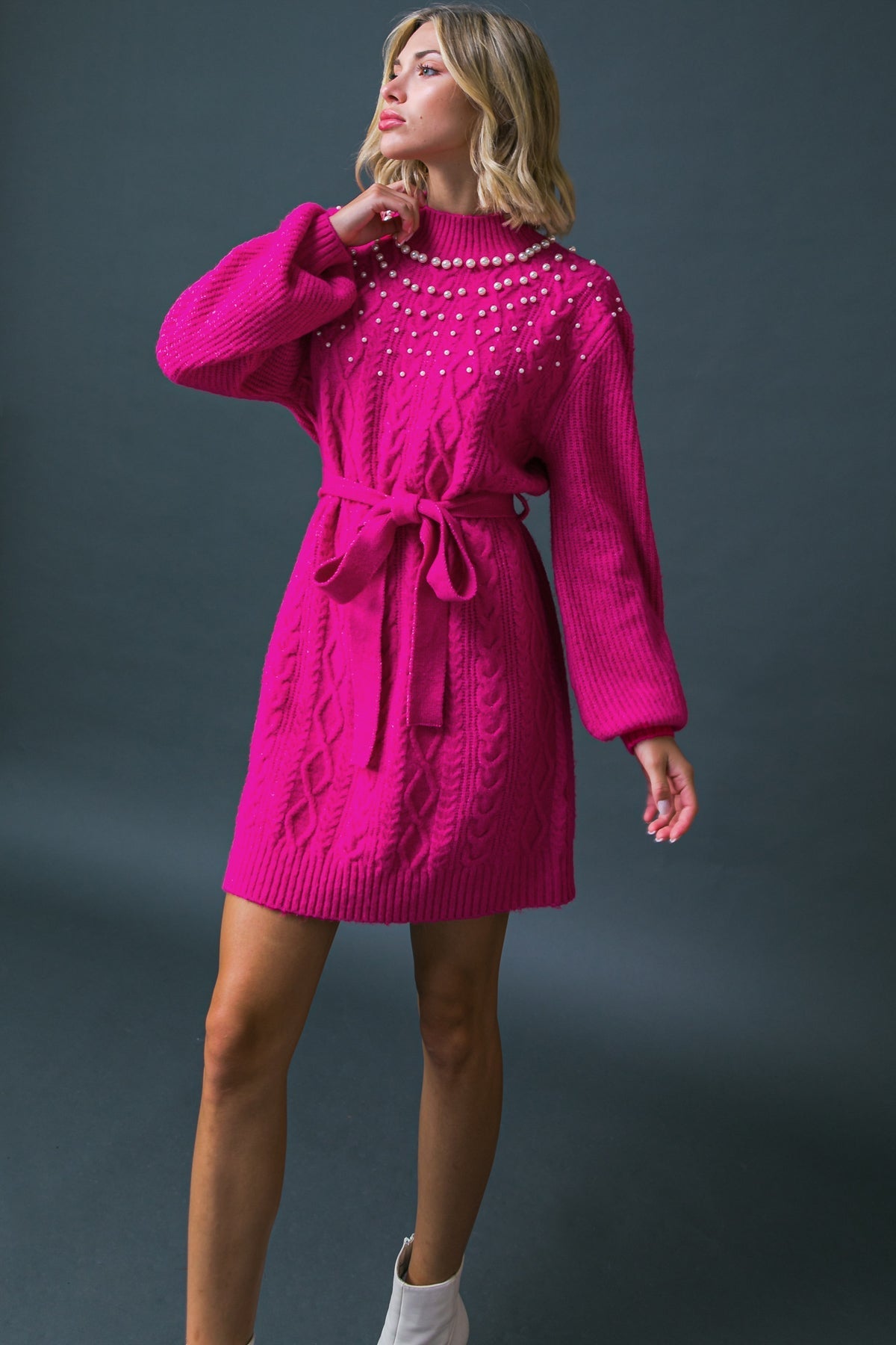 BRING THE VIBES SWEATER MINI DRESS Flying Tomato