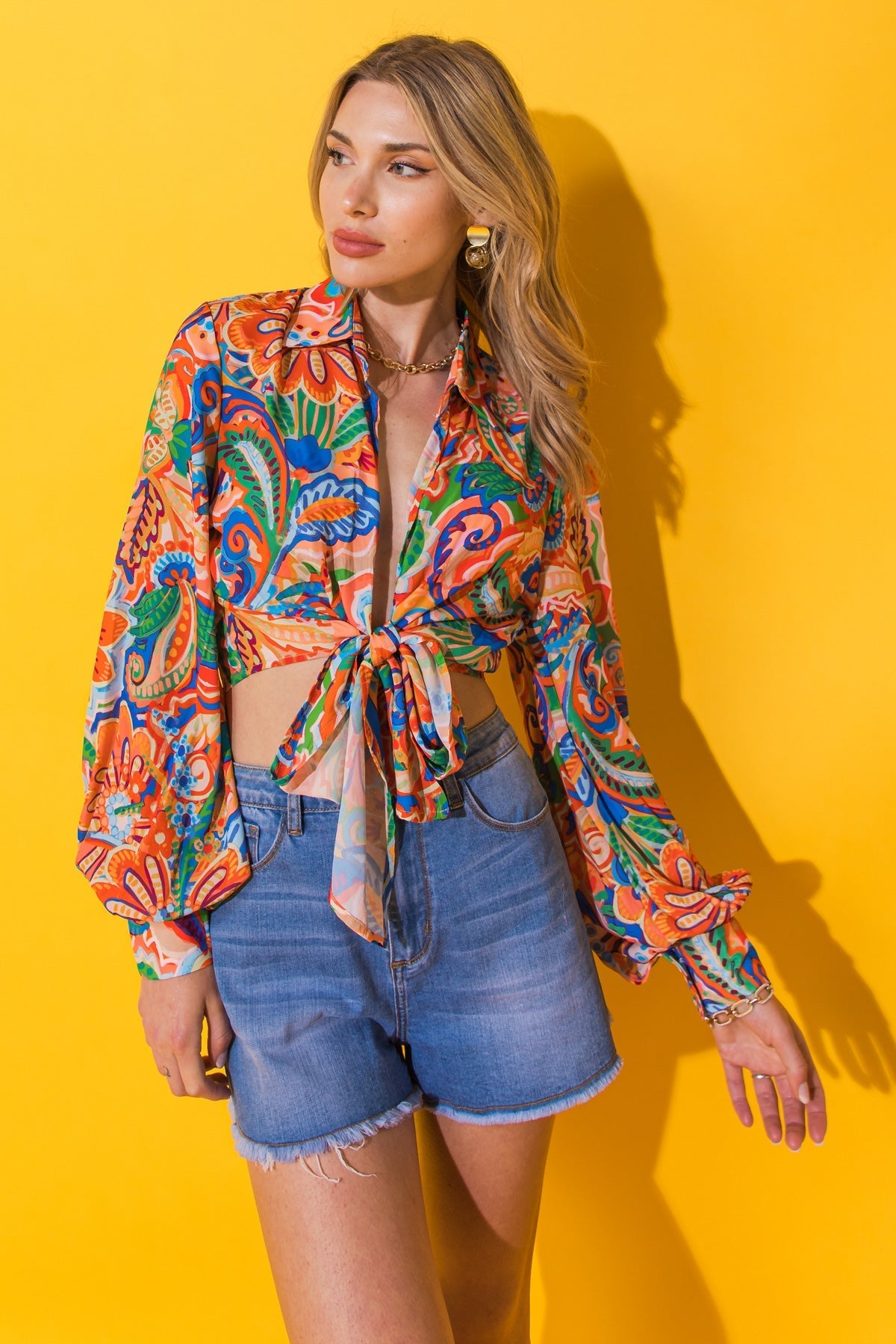 MY HAPPY PLACE WOVEN TOP Flying Tomato