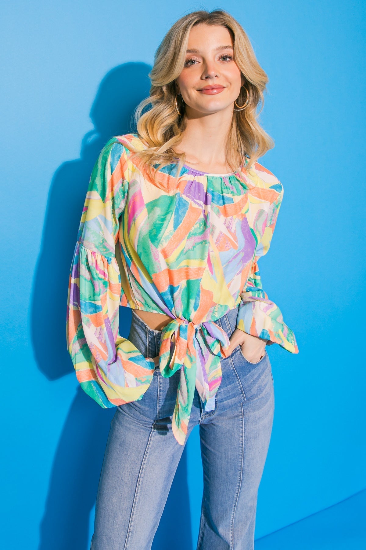 SIGHT SET ON TONIGHT WOVEN TOP Flying Tomato