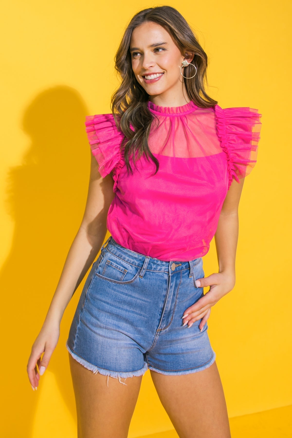 YOU'RE ON MY MIND TULLE TOP Flying Tomato