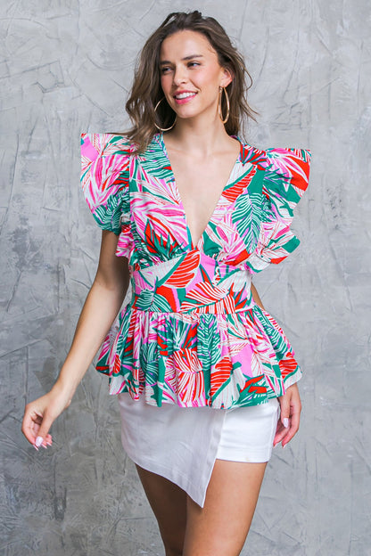 ISLAND SUNSETS POPLIN TOP