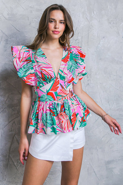 ISLAND SUNSETS POPLIN TOP