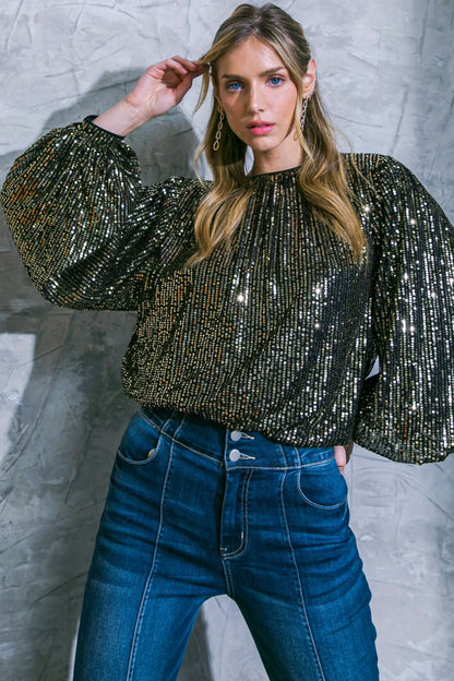 SPARKLING MEMORIES SEQUIN TOP