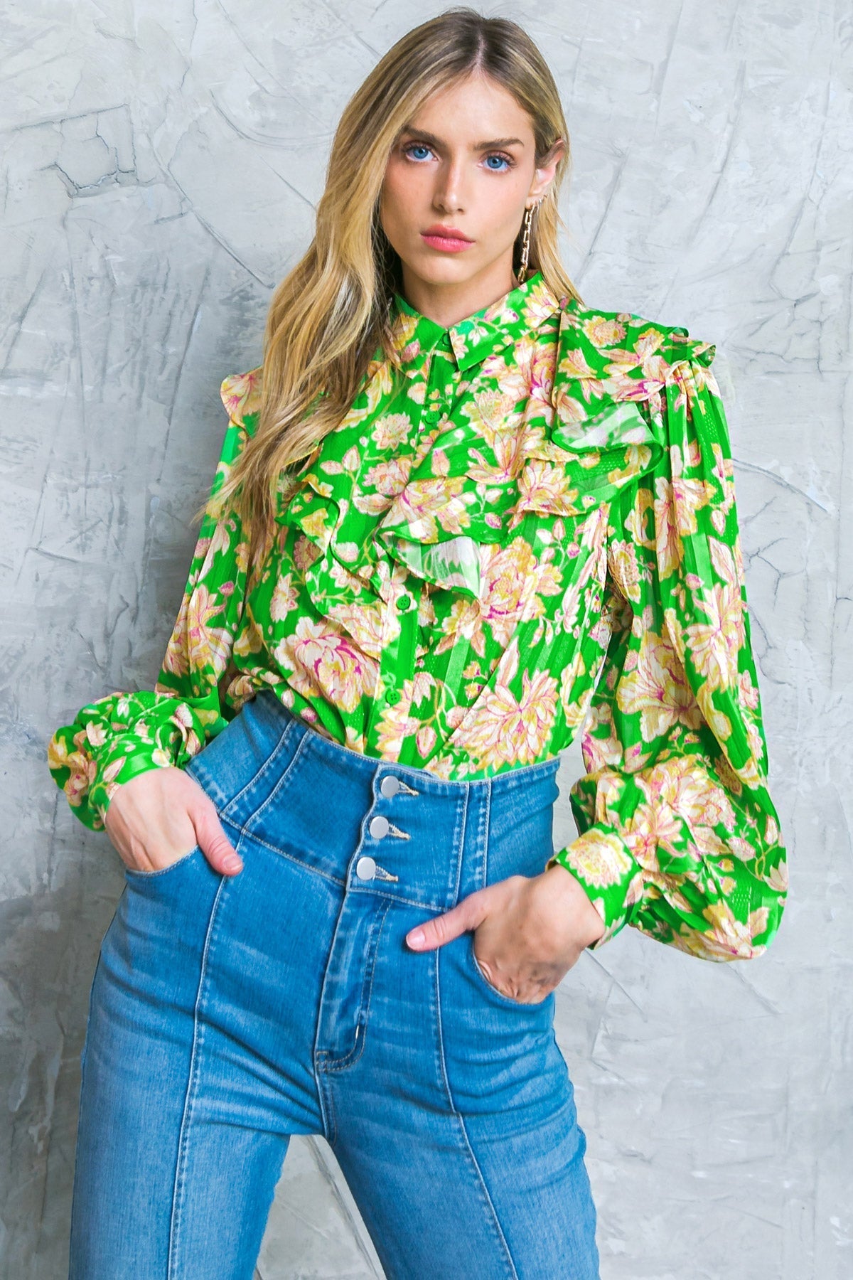 STUCK ON AN ISLAND WOVEN TOP Flying Tomato