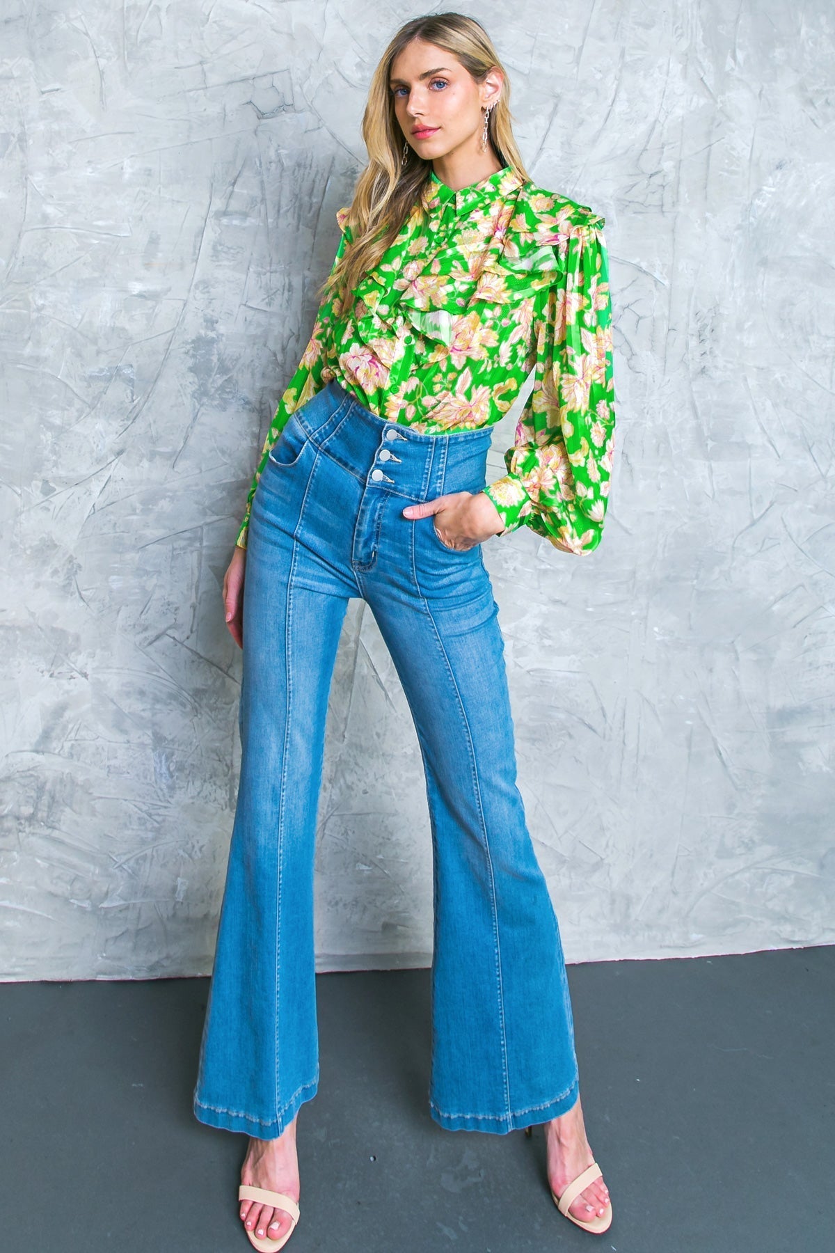 STUCK ON AN ISLAND WOVEN TOP Flying Tomato