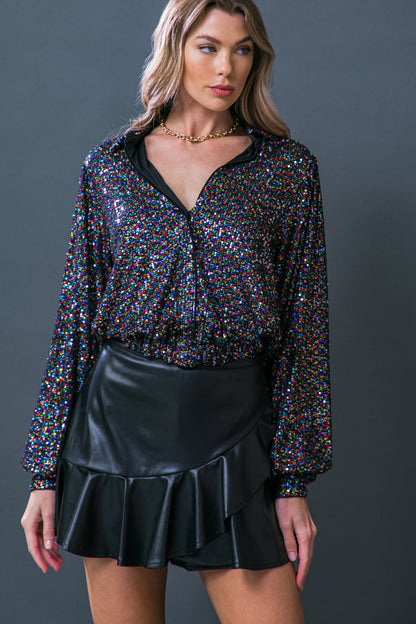 FREEDOM CALLS SEQUIN TOP