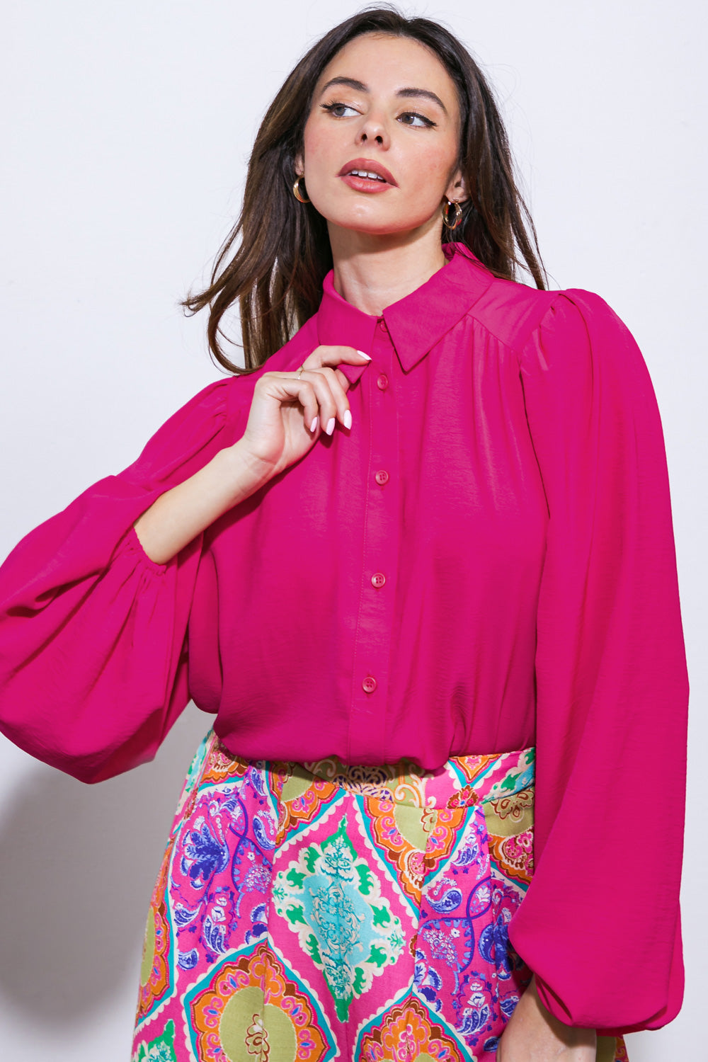 COMFORTABLE CHARM WOVEN TOP Flying Tomato