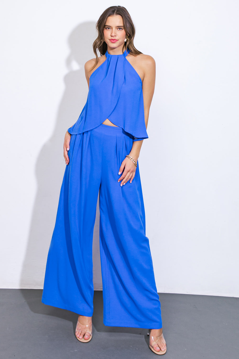 ALWAYS BE AROUND WOVEN TOP AND PANT SET Flying Tomato